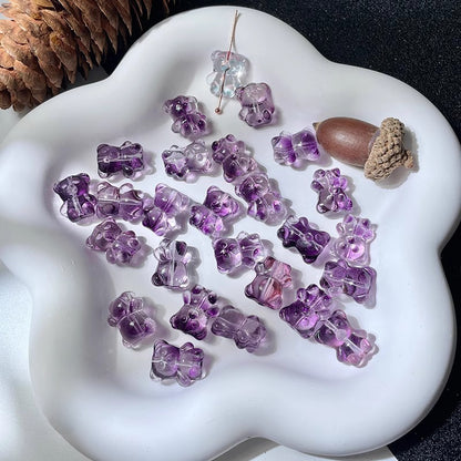 Bear Transparent Glass Beads 12mm 14mm Multicolor 50pcs 10
