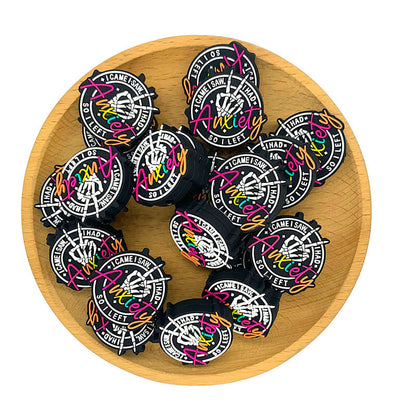 Silicone Focal Beads Anxiety Skull Hand Rainbow Lettering 2