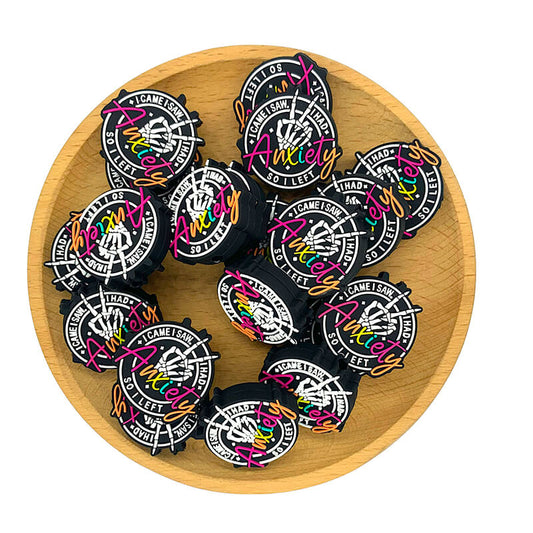 Silicone Focal Beads Anxiety Skull Hand Rainbow Lettering 2