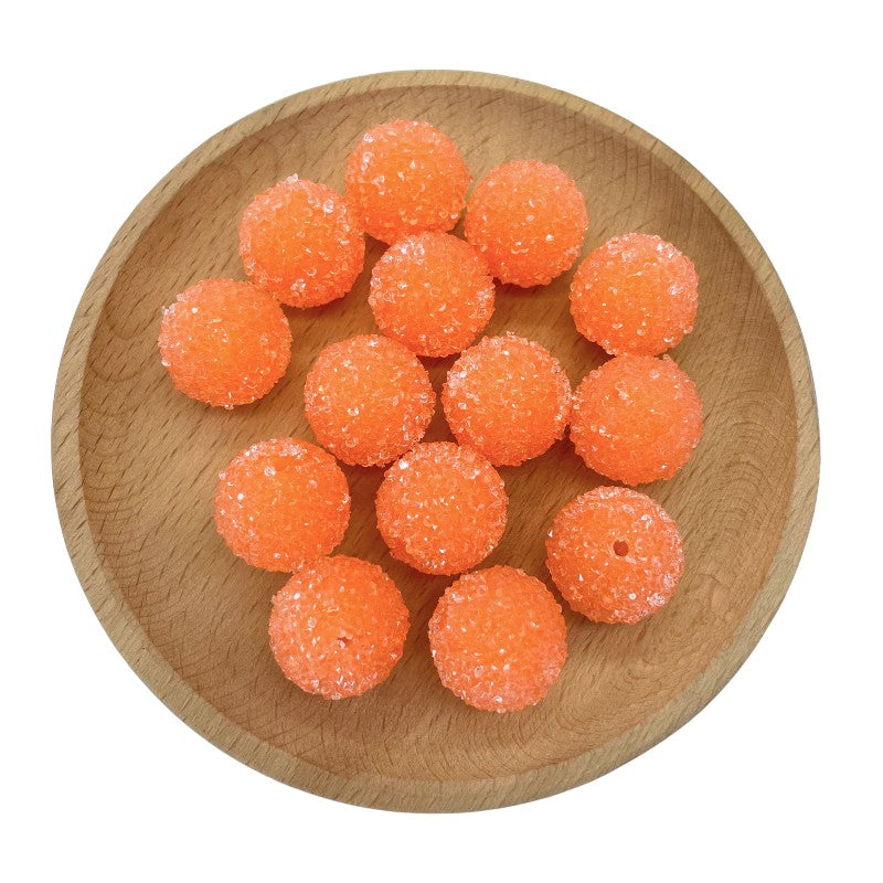 Sugar Acrylic Bubblegum Beads 20mm Frosted Texture Mixed Colors 50pcs 2