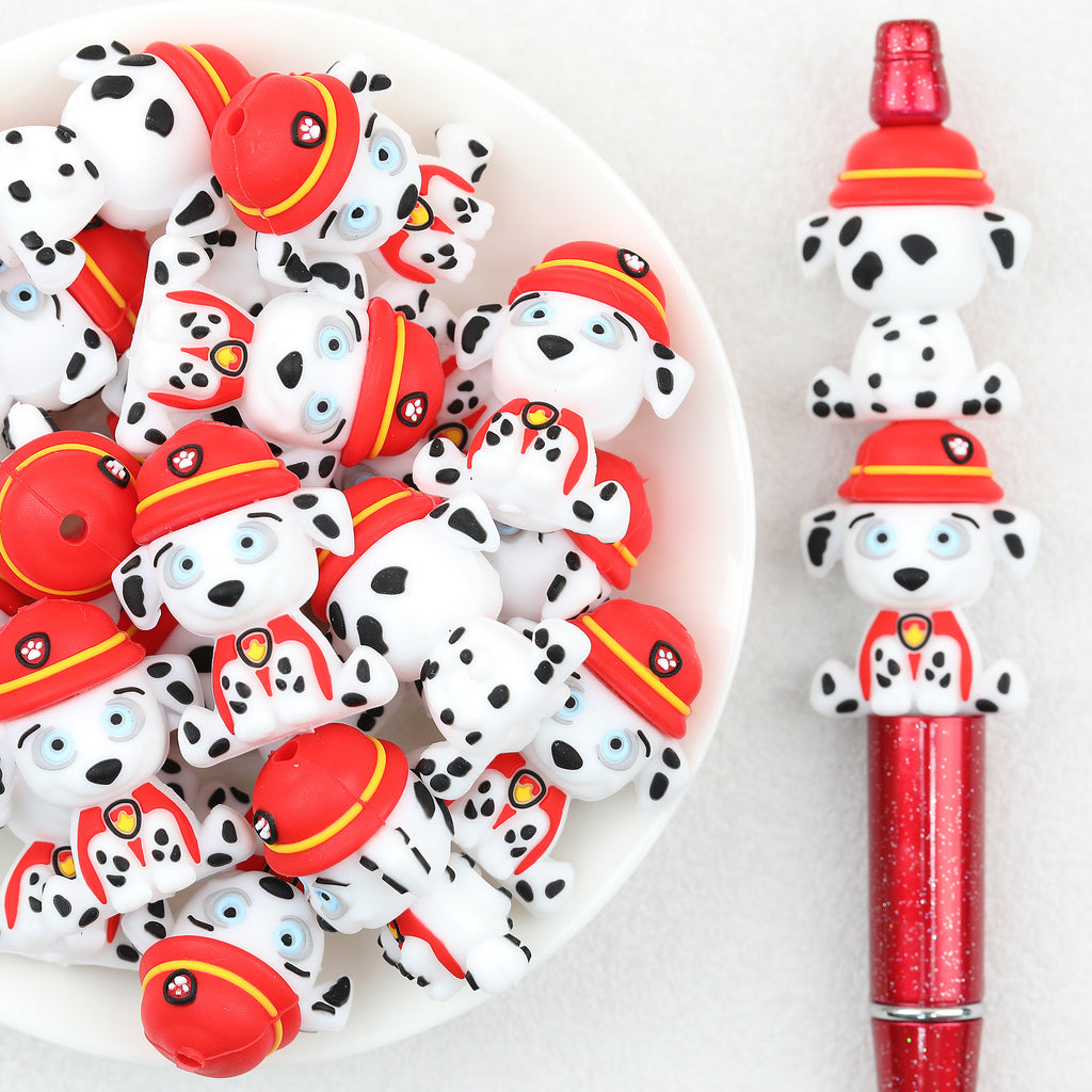 3D Paw Patrol Marshall Silicone Focal Beads 20Pcs 