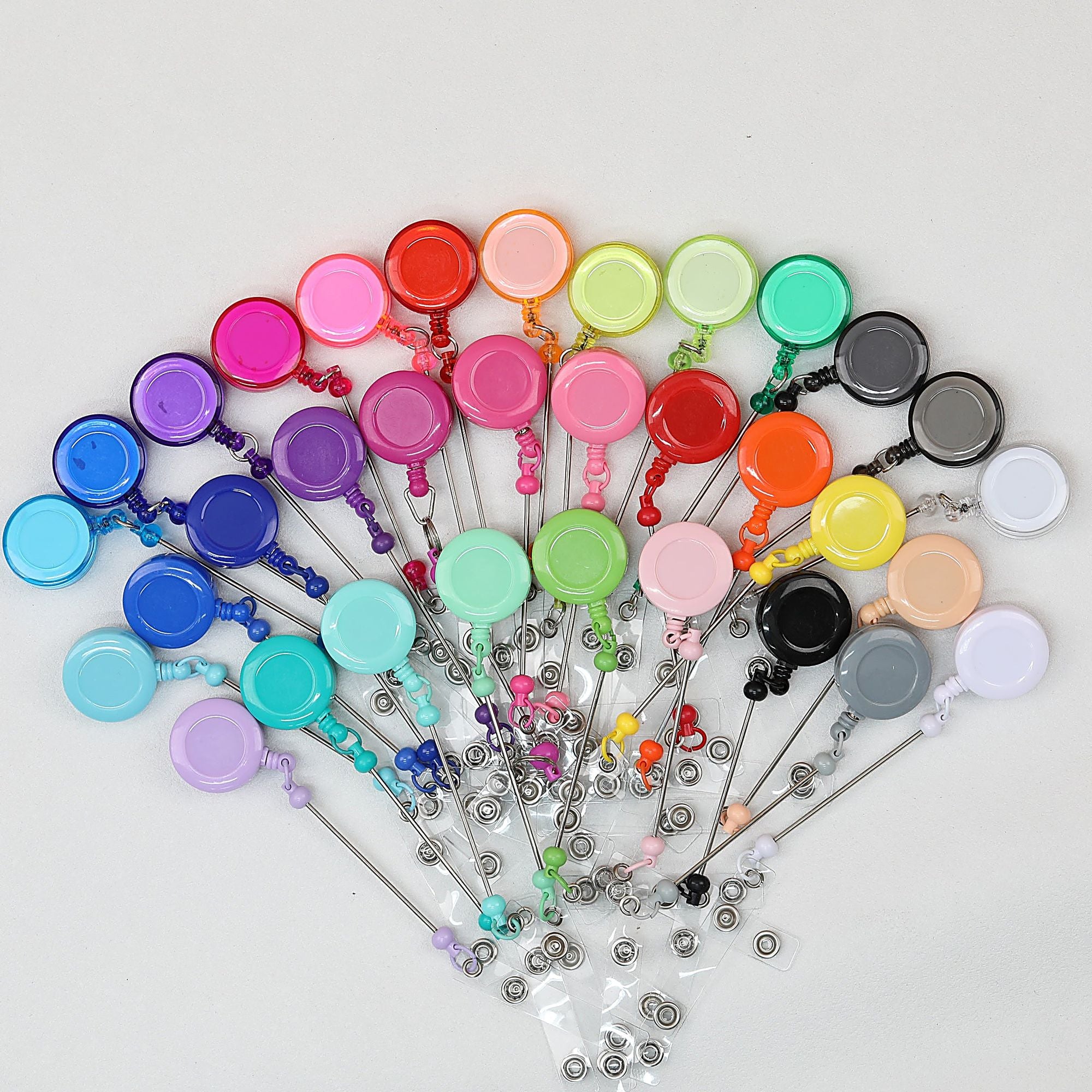 Beadable Badge Reels Retractable ID Keychain Clip