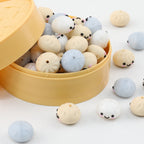 Cute 3D Smiling Dumpling Silicone Focal Beads 20pcs 2