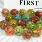 Floral Clear 16mm Resin Round Luminous Beads 10pcs