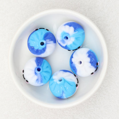 Colorful 3D Glittered Silicone Steamed Stuffed Bun Focal Beads 20pcs 15