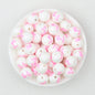 15mm Pink Barbie Print Round Silicone Beads 50pcs - Light Pink