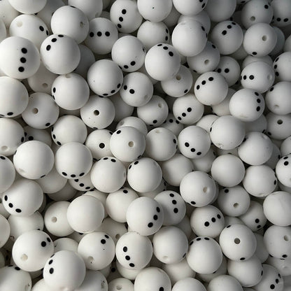 4-150# Christmas Printed Silicone beads
