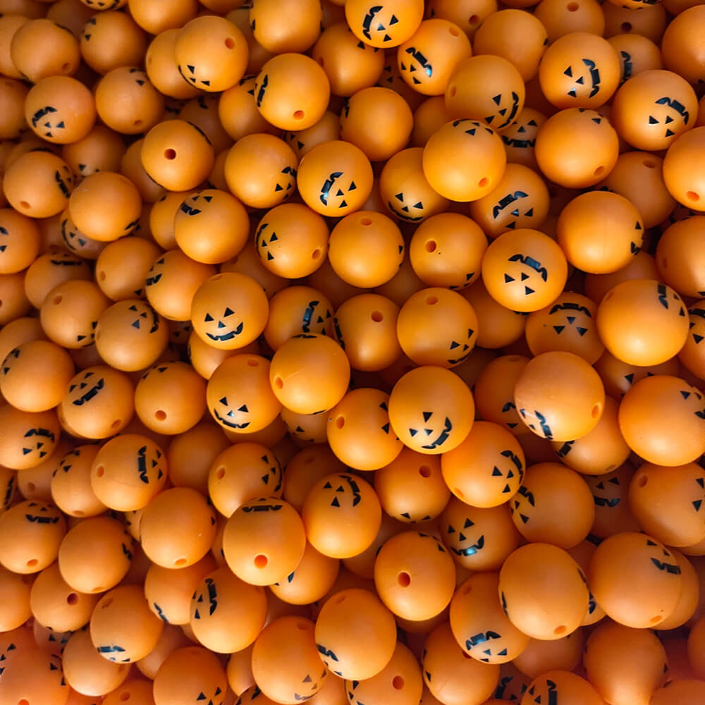 4-#159 Halloween Printed Silicone Beads