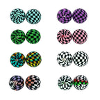 15mm Checkered Silicone Beads Classic Color Pattern 50pcs