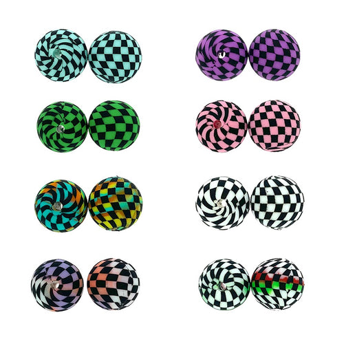 15mm Checkered Silicone Beads Classic Color Pattern 50pcs