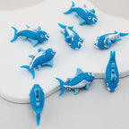 Silicone 3D Fish Focal Beads Blue 20pcs