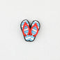 3D Colorful Flip Flop Silicone Focal Beads Multicolor Striped 20pcs 7