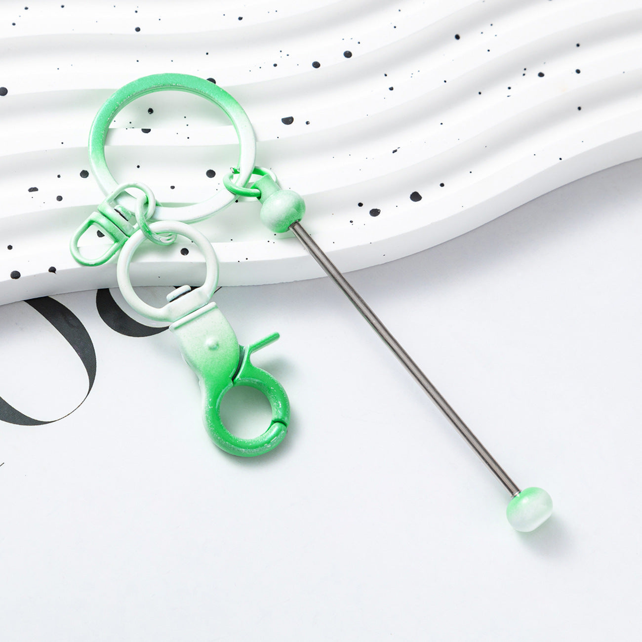 Beadable Gradient Color DIY Metal Keychain