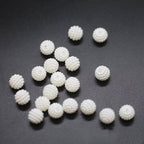 Imitation Pearl Flower Ball Acrylic Beads 10-12mm Creamy White 500pcs 2