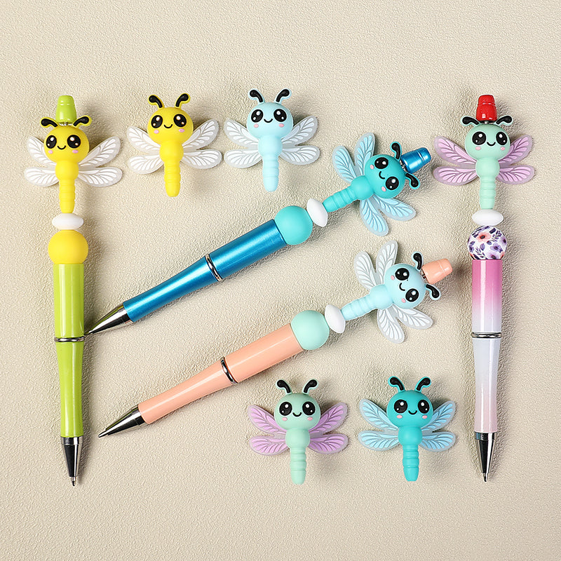 3D Cute Dragonfly Silicone Focal Beads 20Pcs  6