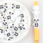  3D Halloween Red Eyes Skull Silicone Focal Beads 20Pcs