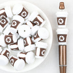  3D Star Coffee Cup  Silicone Focal Beads 20Pcs