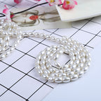 Oval Pearl Glass Beads 4mm 6mm 8mm Cream Pale Mint Smooth Finish 6