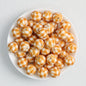 15mm Checkered Pattern Priented Round Silicone Beads Multi Color 50pcs 5