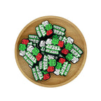 Silicone Focal Beads Halloween Trick Or Treat Layered Text 20pcs 2