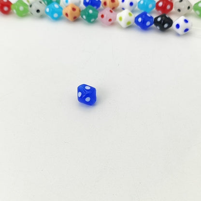 Lampwork Glass Beads Rhombus 12mm Jelly Color Polka Dot 8pcs 15