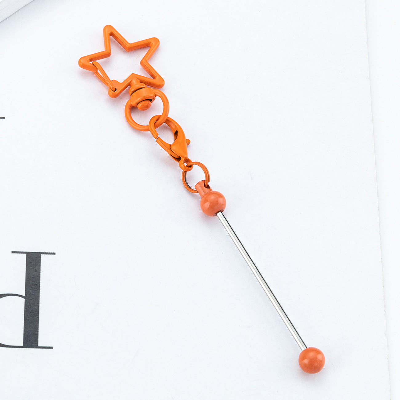 Beadable Metal Keychains Star-shaped