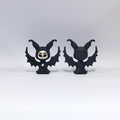Silicone 3D Focal Beads Black Winged Witch Front Facing 20pcs