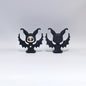 Silicone 3D Focal Beads Black Winged Witch Front Facing 20pcs