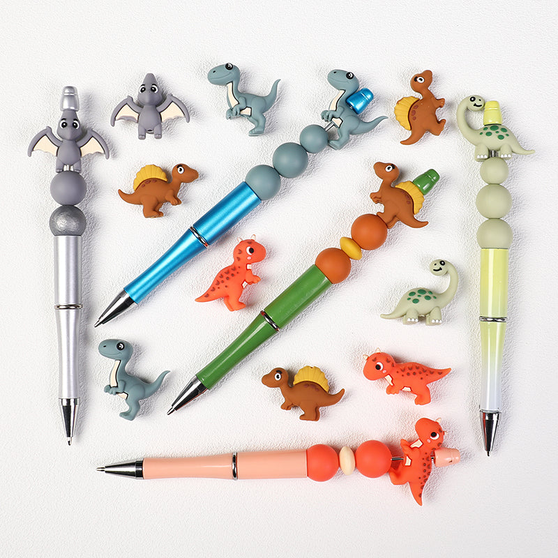 3D Cute Brontosaurus Dinosaur Silicone Focal Beads 20 Pcs 8