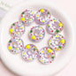 Hand Drawn Donut Acrylic Beads 30mm Colorful Pastel Swirl 5pcs 10