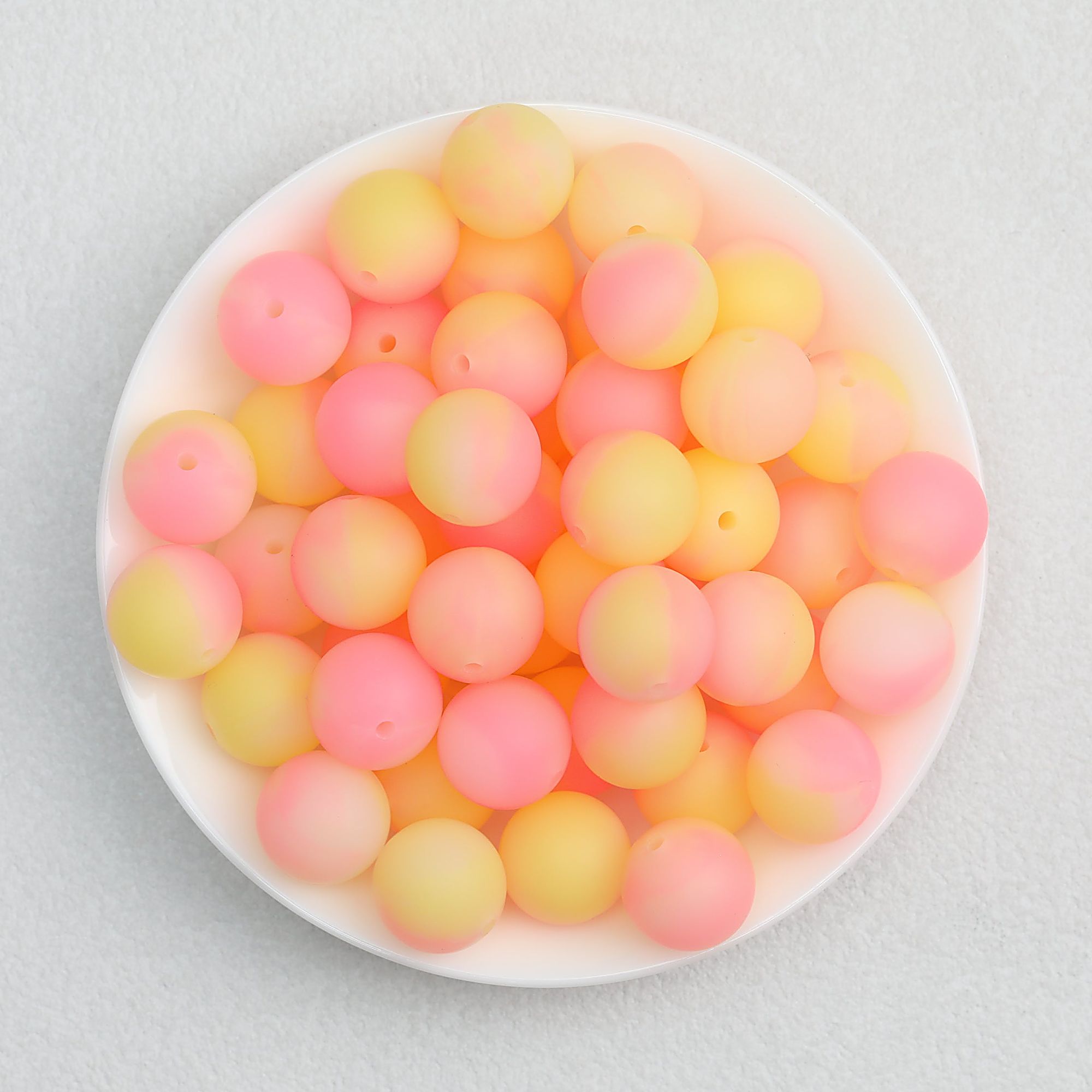 Glow in the Dark 15mm Round Silicone Beads 50pcs - 10 Jelly Glow