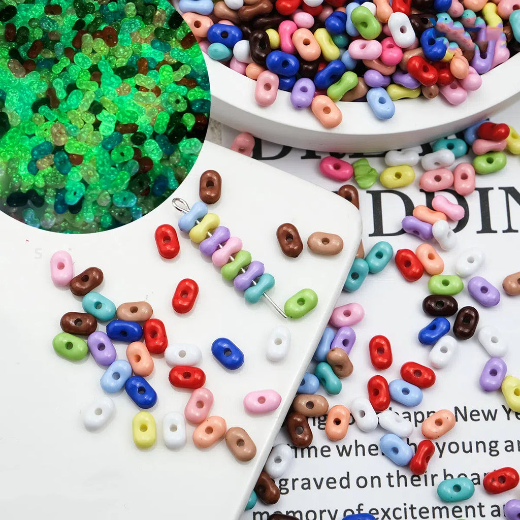 Acrylic Peanut Spacer Beads 6mm Glow In The Dark 200pcs