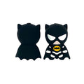 Silicone 3D Focal Beads Batman Chibi Style Bright Emblem