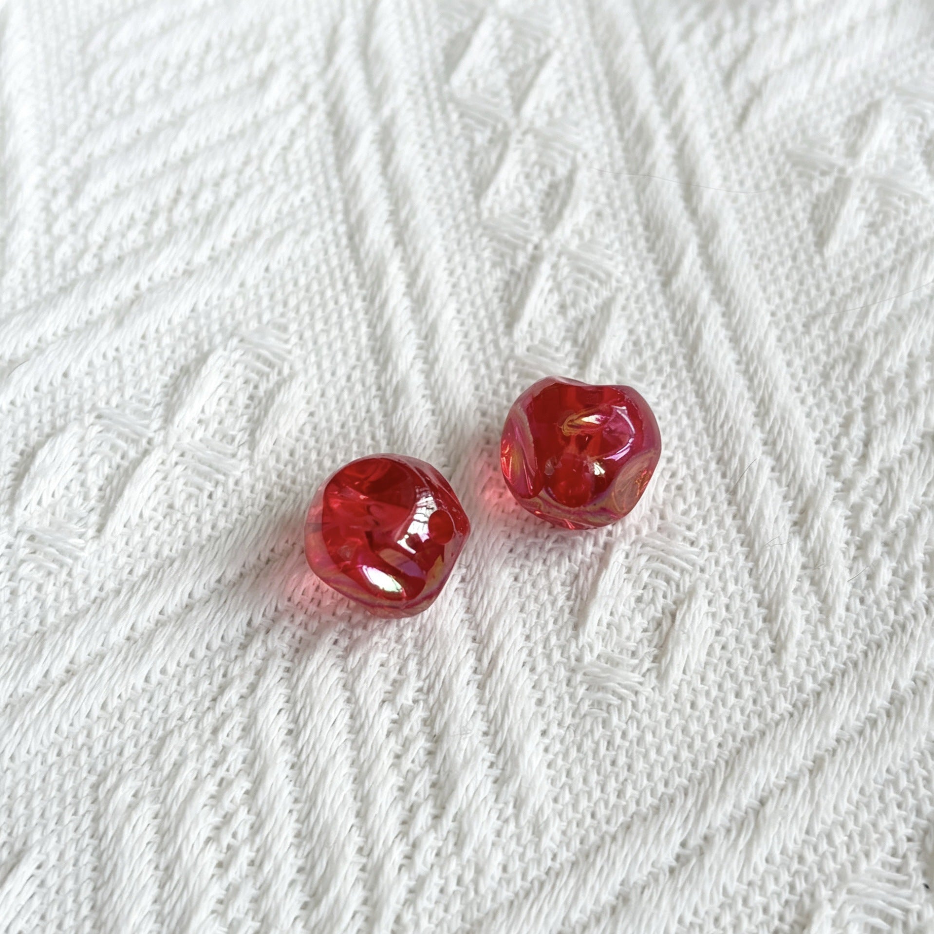 Transparent Iridescent Fig Shaped Acrylic Beads 15mm 50pcs 8