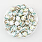 15mm Light Floral Print Round Silicone Beads 50 pcs 4