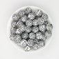 15mm Black and White Patterned Print Round Silicone Beads 50pcs 5