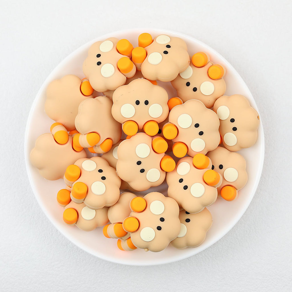 3D Animal Silicone Focal Beads Cute Rabbit Dog Design 20pcs