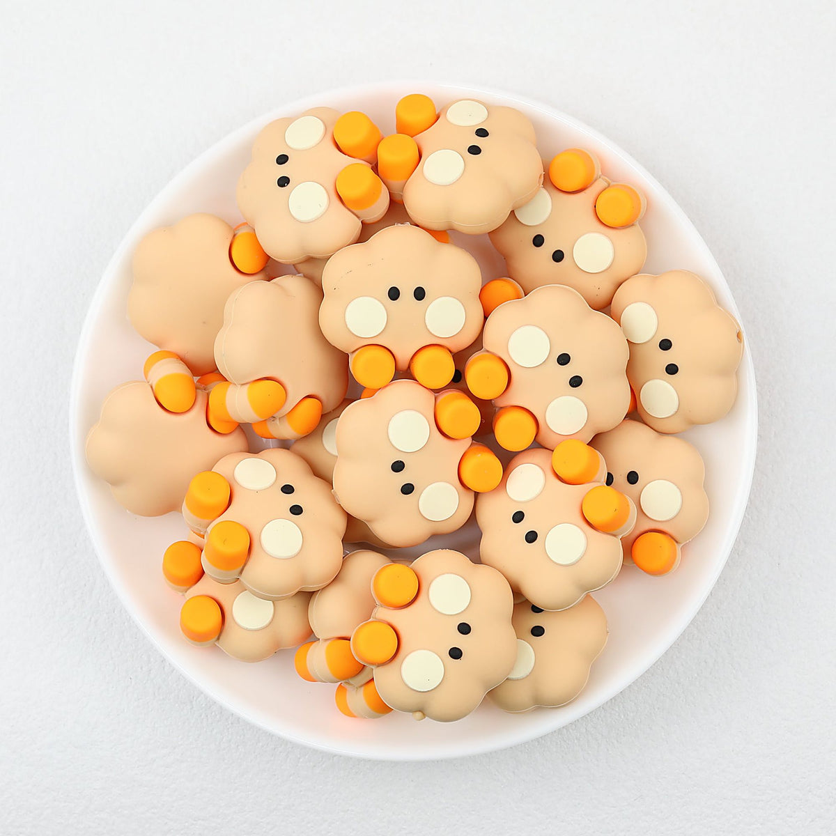 3D Animal Silicone Focal Beads Cute Rabbit Dog Design 20pcs