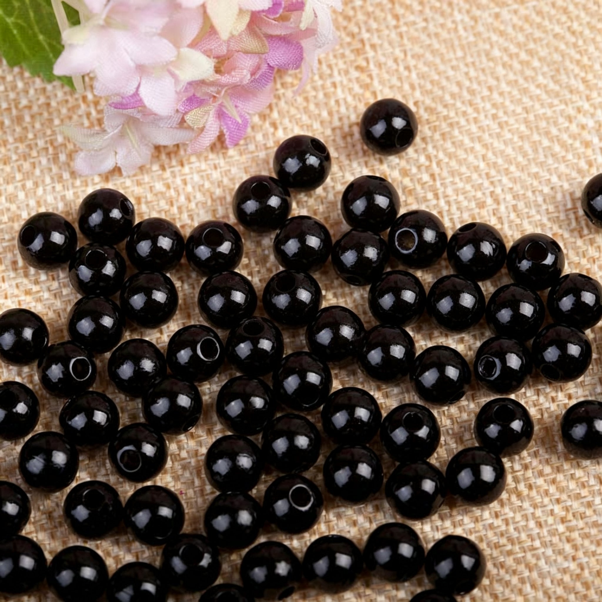 Round Faux Pearl ABS Plastic Beads Wholesale, Colorful Shiny Craft Colors, 6mm
