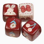 Heart Flower Square Acrylic Beads 14mm Colorful Pattern 10pcs 5