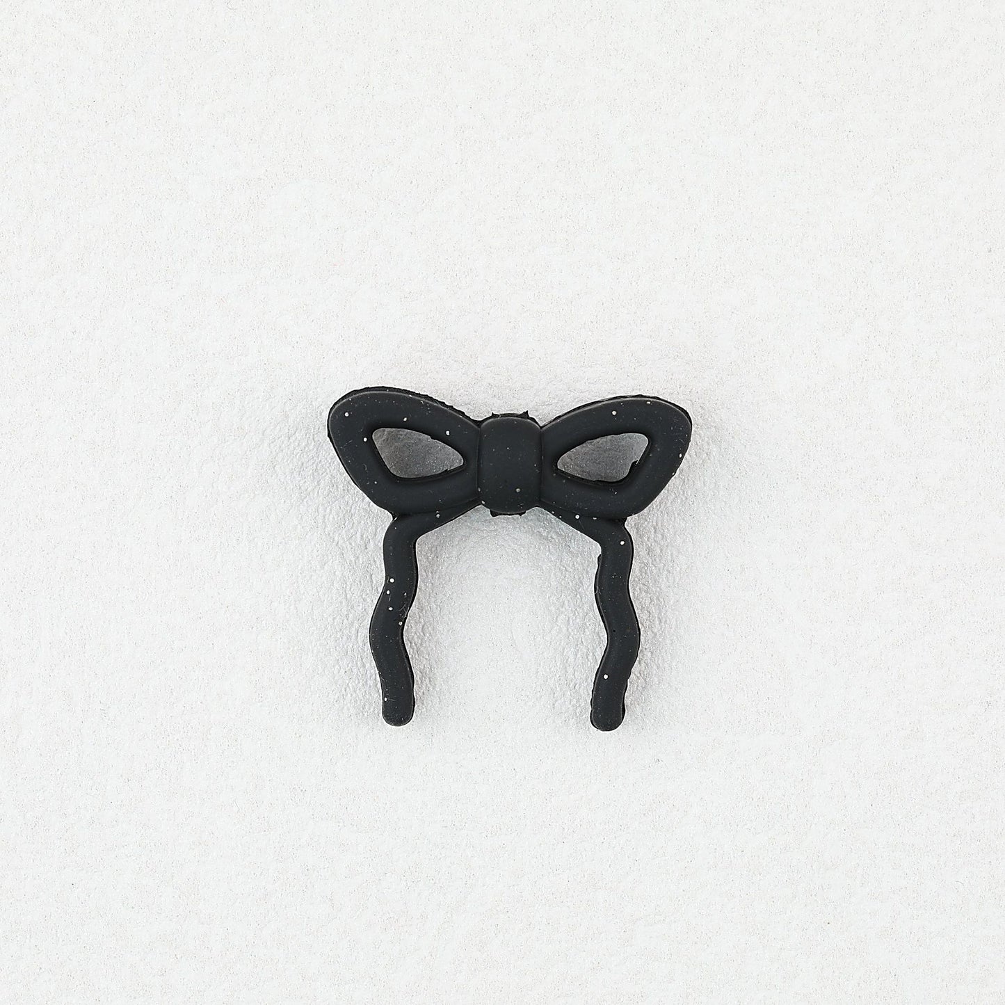 Colorful Bow Silicone Focal Beads with Hole 20 pcs - Black