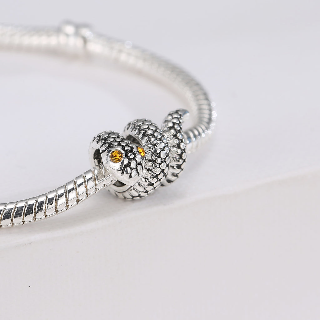 Sinuous Snake Metal Beads 15mm 3D Scaly Detailed 20pcs 3