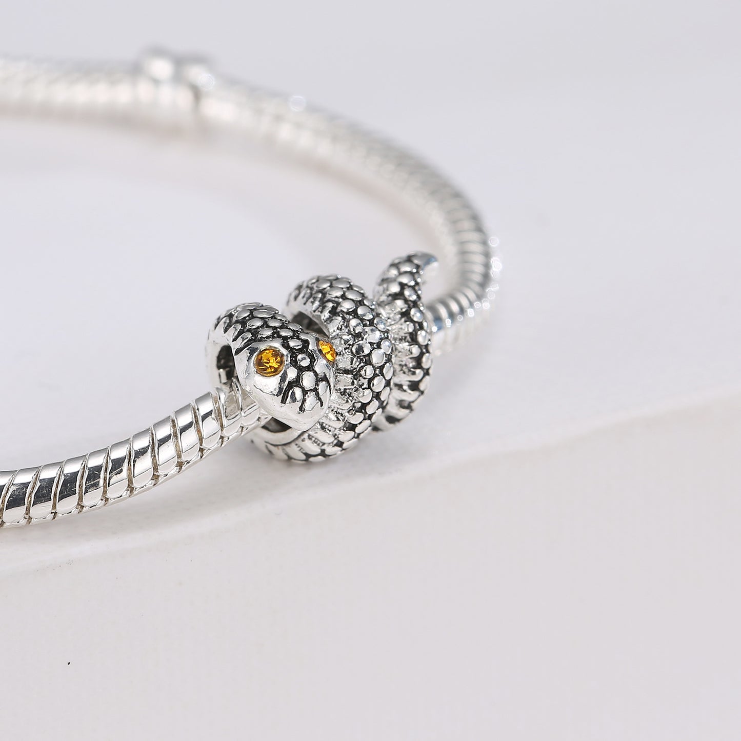 Sinuous Snake Metal Beads 15mm 3D Scaly Detailed 20pcs 3