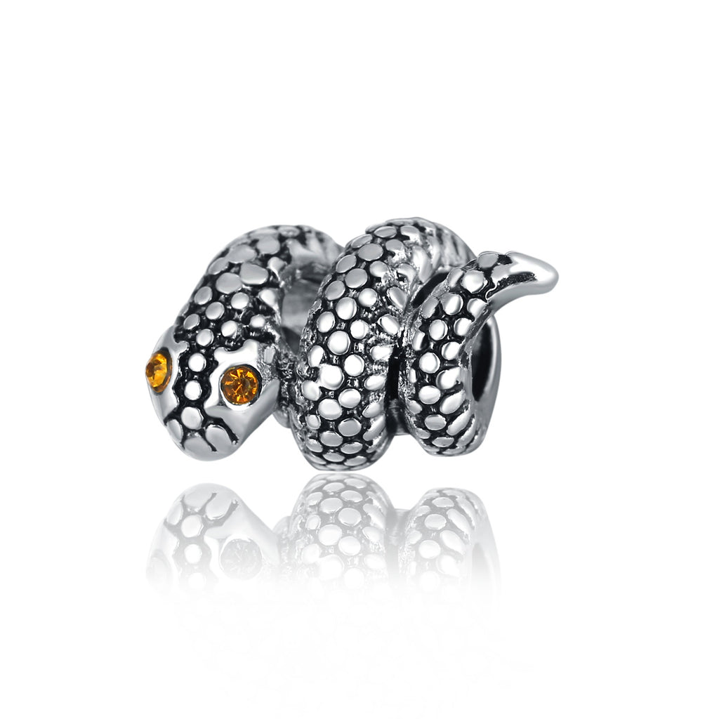 Sinuous Snake Metal Beads 15mm 3D Scaly Detailed 20pcs 5