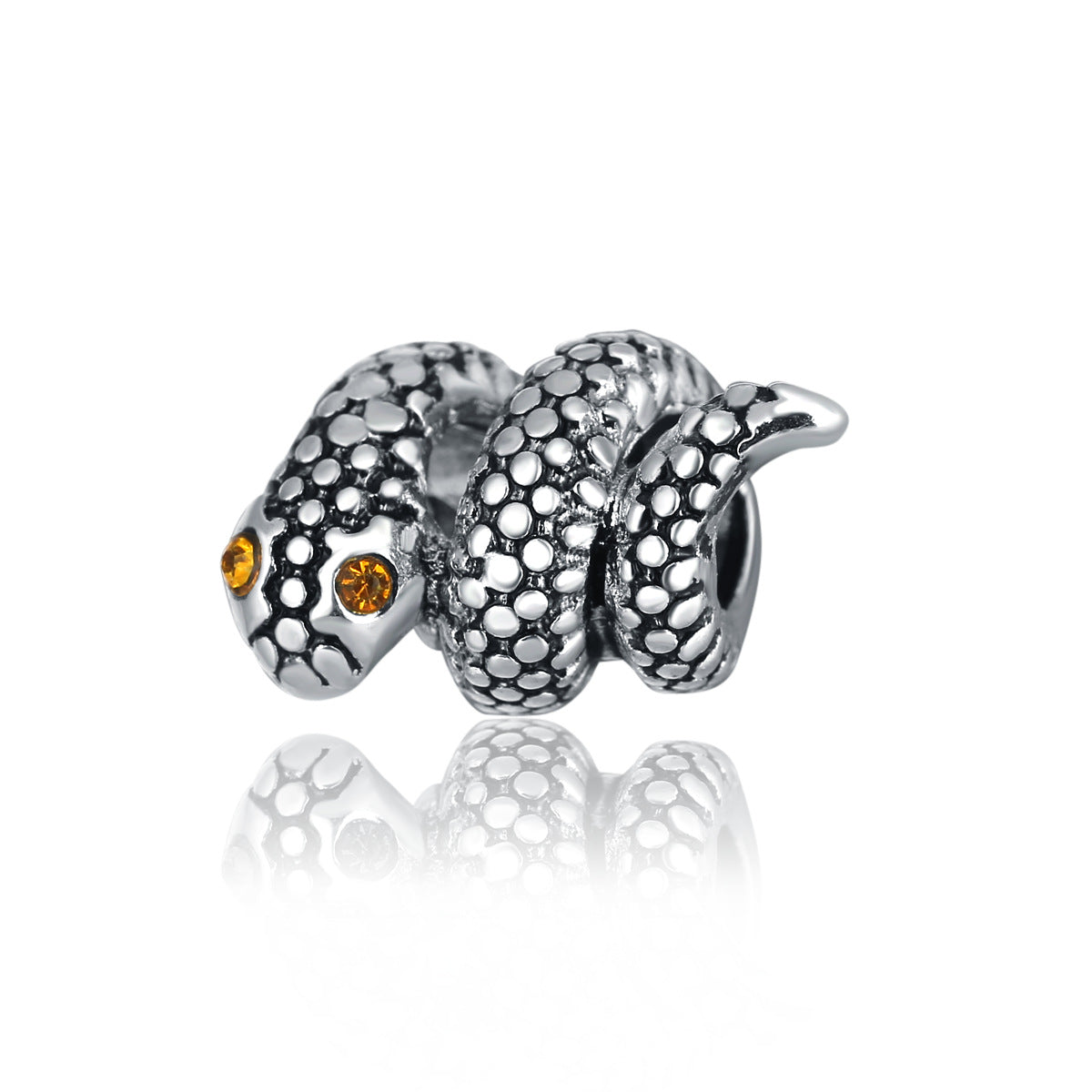 Sinuous Snake Metal Beads 15mm 3D Scaly Detailed 20pcs 5