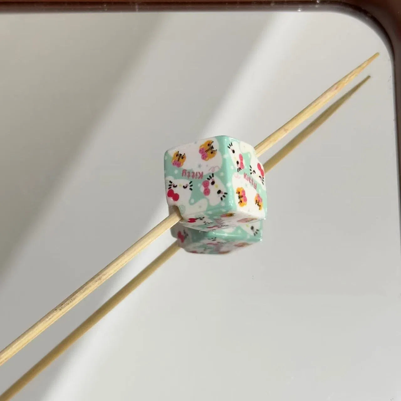 Hello Kitty Acrylic Square Beads 14mm Diagonal-hole Pastel 10pcs 3