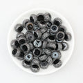 Metallic Sugar Textured Resin Round Spacer Beads 12mm 50pcs - gunmetal black