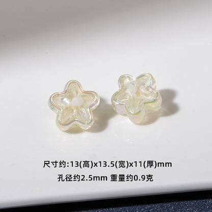Transparent Iridescent Star Acrylic Beads 13mm 20pcs 8