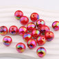 Plating Round Acrylic Beads 16mm UV Barbie Letter Printed 20pcs 12