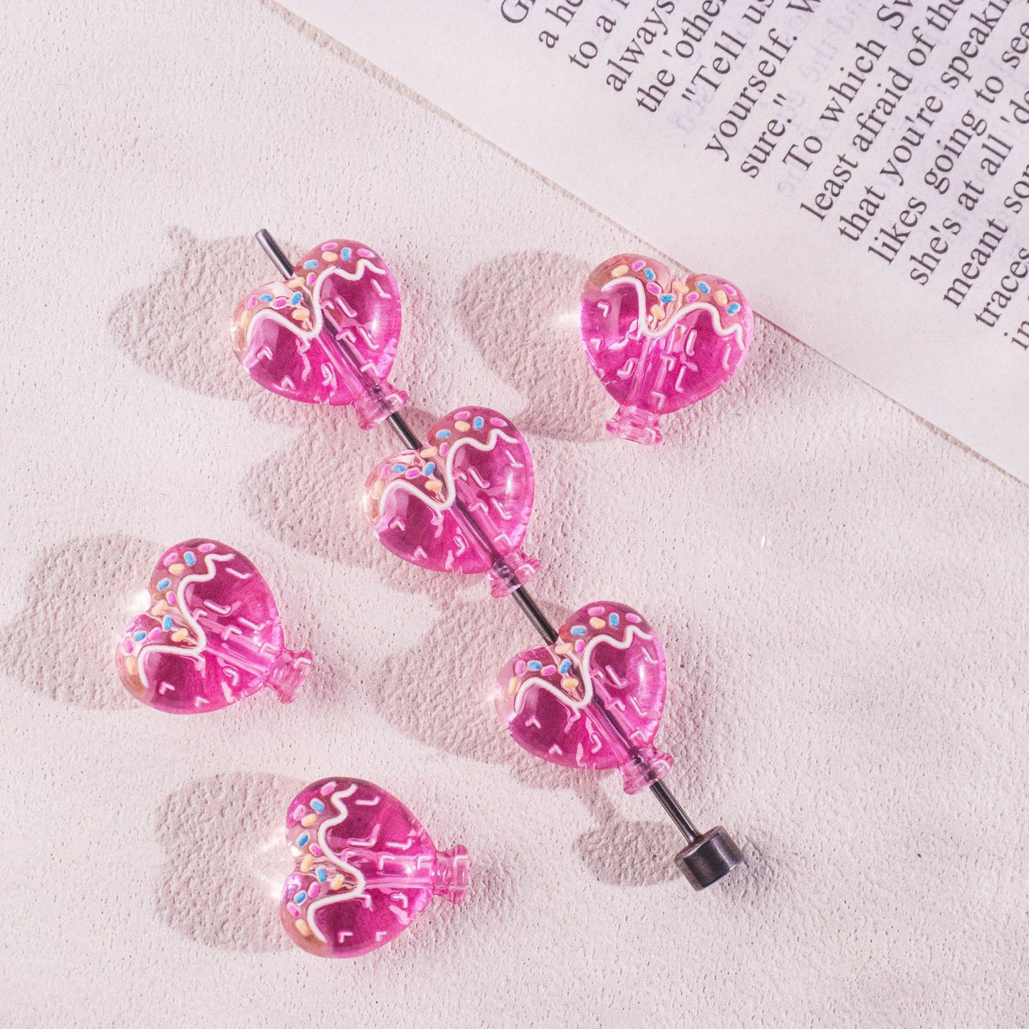 Heart Balloon Acrylic Beads 22mm Decorative 20pcs 9